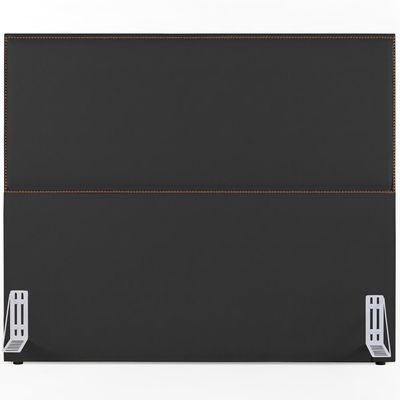 Cabeceira Box Casal King Com Tachas 195 cm Vicenza L02 Suede Preto - Lyam Decor