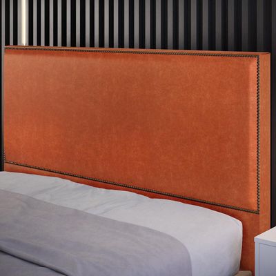 Cabeceira Box Casal King Com Tachas 195 cm Vicenza L02 Couríssimo Camel - Lyam Decor