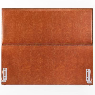 Cabeceira Box Casal King Com Tachas 195 cm Vicenza L02 Couríssimo Camel - Lyam Decor