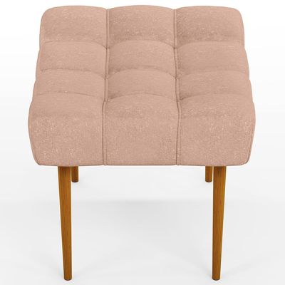 Puff Decorativo Para Sala De Estar Requinte L02 Linho Rosê - Lyam Decor