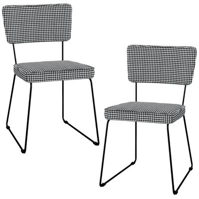 Kit 02 Cadeiras Decorativas Para Sala De Jantar Allana L02 Pied Poule - Lyam Decor