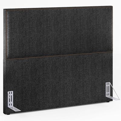 Cabeceira Box Casal King Com Tachas 195 cm Vicenza L02 Linho Chumbo - Lyam Decor