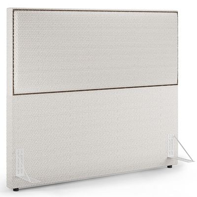 Cabeceira Box Casal Com Tachas 140 cm Vicenza L02 Bouclê Cru - Lyam Decor