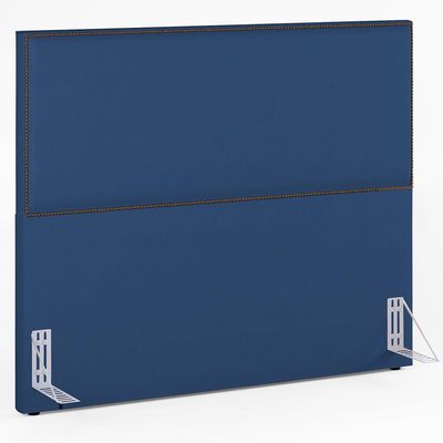Cabeceira Box Casal King Com Tachas 195 cm Vicenza L02 Suede Azul - Lyam Decor