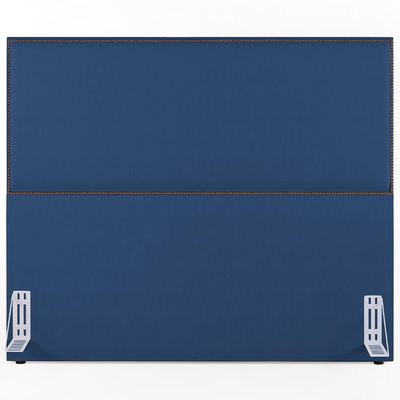 Cabeceira Box Casal King Com Tachas 195 cm Vicenza L02 Suede Azul - Lyam Decor