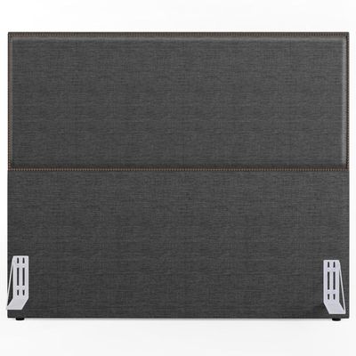 Cabeceira Box Casal King Com Tachas 195 cm Vicenza L02 Linho Cinza Escuro - Lyam Decor