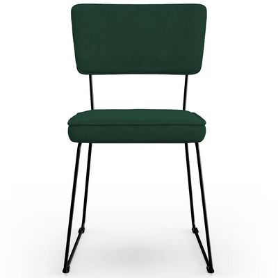 Kit 02 Cadeiras Decorativas Para Sala De Jantar Allana L02 Suede Verde Musgo - Lyam Decor
