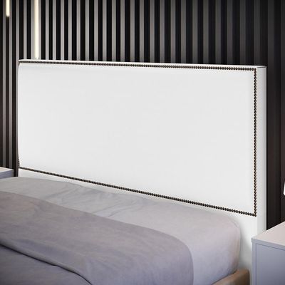 Cabeceira Box Casal Com Tachas 160 cm Vicenza L02 Facto Branco - Lyam Decor