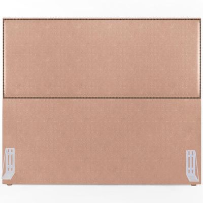 Cabeceira Box Casal King Com Tachas 195 cm Vicenza L02 Linho Rosê - Lyam Decor