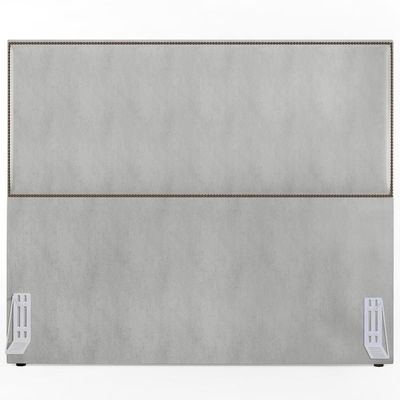 Cabeceira Box Casal King Com Tachas 195 cm Vicenza L02 Linho Cinza - Lyam Decor