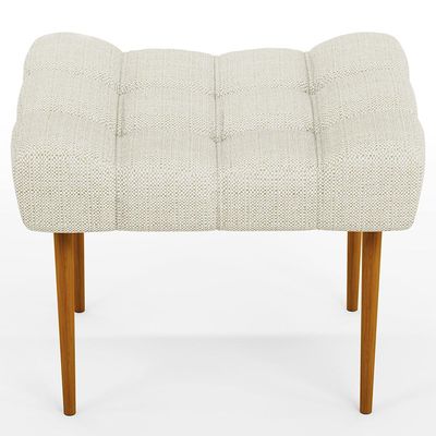 Puff Decorativo Para Sala De Estar Requinte L02 Linho Champagne - Lyam Decor