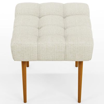 Puff Decorativo Para Sala De Estar Requinte L02 Linho Champagne - Lyam Decor