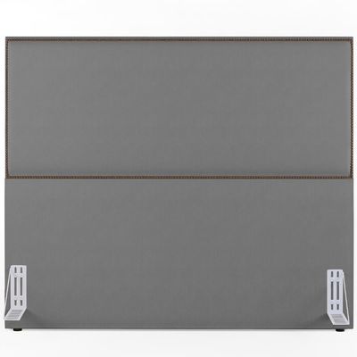 Cabeceira Box Casal King Com Tachas 195 cm Vicenza L02 Suede Cinza - Lyam Decor