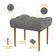 Kit 02 Puffs Decorativo Para Sala De Estar Requinte L02 Linho Cinza Escuro - Lyam Decor