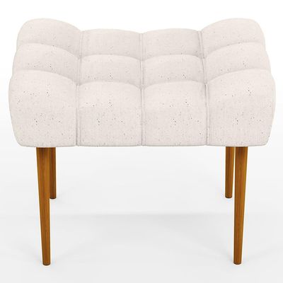 Puff Decorativo Para Sala De Estar Requinte L02 Linho Cru - Lyam Decor