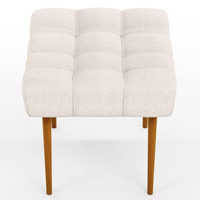 Puff Decorativo Para Sala De Estar Requinte L02 Linho Cru - Lyam Decor