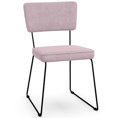 Kit 02 Cadeiras Decorativas Para Sala De Jantar Allana L02 Suede Rosê - Lyam Decor