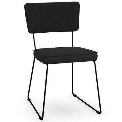 Kit 02 Cadeiras Decorativas Para Sala De Jantar Allana L02 Suede Preto - Lyam Decor