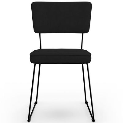 Kit 02 Cadeiras Decorativas Para Sala De Jantar Allana L02 Suede Preto - Lyam Decor