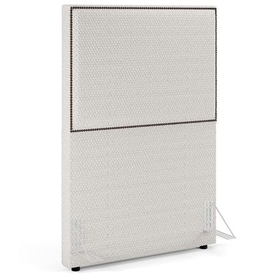Cabeceira Box Solteiro Com Tachas 100 cm Vicenza L02 Bouclê Cru - Lyam Decor