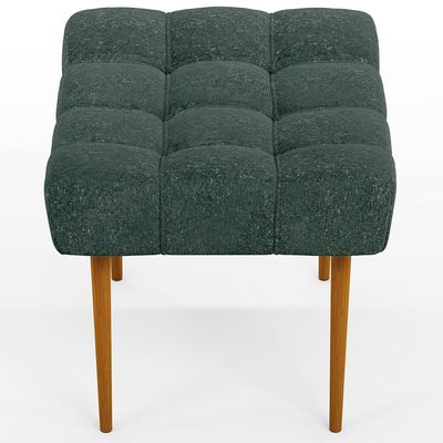 Puff Decorativo Para Sala De Estar Requinte L02 Linho Verde Musgo - Lyam Decor