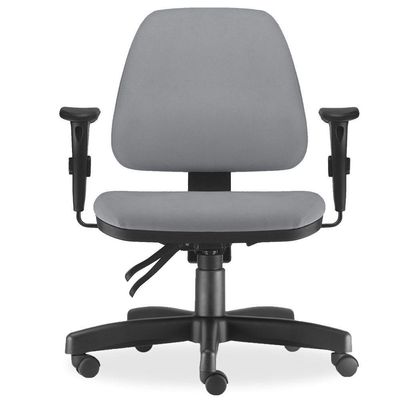 Kit 02 Cadeiras de Escritório Giratória Executiva Ergonômica Sky L02 Couro Sintético Cinza - Lyam Decor