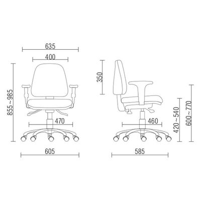 Kit 02 Cadeiras de Escritório Giratória Executiva Ergonômica Sky L02 Couro Sintético Cinza - Lyam Decor