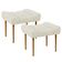 Kit 02 Puffs Decorativo Para Sala De Estar Requinte L02 Linho Champagne - Lyam Decor