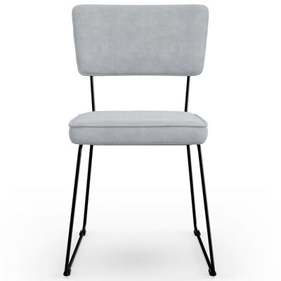 Kit 08 Cadeiras Decorativas Para Sala De Jantar Allana L02 Suede Cinza - Lyam Decor
