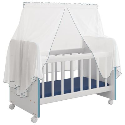 Kit 02 Berços Para Boneca Magia C02 Brinquedo Infantil Branco Azul - Lyam Decor