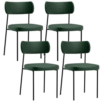 Kit 04 Cadeiras Decorativas Estofada Para Sala Jantar Melina F01 Couríssimo Verde Musgo - Lyam Decor
