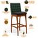 Kit 06 Banquetas Altas Cozinha Sala Jantar Fixa Mila B04 Facto Verde Musgo Linho Chumbo - Lyam Decor