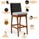Kit 06 Banquetas Altas Cozinha Sala Jantar Fixa Mila B04 Couríssimo Preto Linho Cinza - Lyam Decor