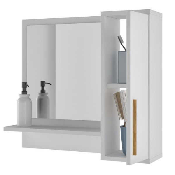 Armário Multiuso Aéreo Para Banheiro Iana B03 Branco - Lyam Decor