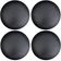 Kit 04 Assentos Redondo Banqueta Cadeira Estofados Poltronas H02 Corino Preto 25 cm - Lyam Decor