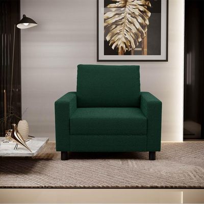 Kit 02 Poltronas Decorativa Para Sala De Estar E Recepção Malta L02 Bouclê Verde - Lyam Decor