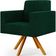 Kit 02 Poltronas Giratórias Sala de Estar Base de Madeira Helô L02 Bouclê Verde - Lyam Decor