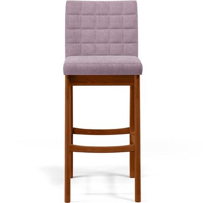 Kit 03 Banquetas Altas Para Cozinha Sala De Jantar Fixa Mila B04 Bouclê Rosê - Lyam Decor