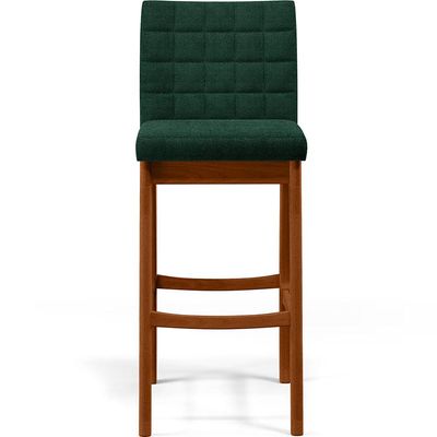 Kit 02 Banquetas Altas Para Cozinha Sala De Jantar Fixa Mila B04 Bouclê Verde - Lyam Decor