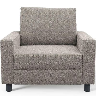 Poltrona Decorativa Para Sala De Estar E Recepção Malta L02 Bouclê Bege - Lyam Decor
