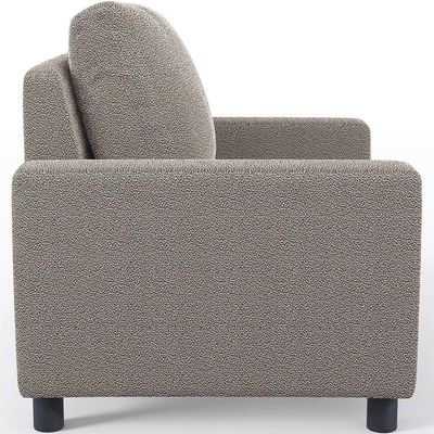 Poltrona Decorativa Para Sala De Estar E Recepção Malta L02 Bouclê Bege - Lyam Decor
