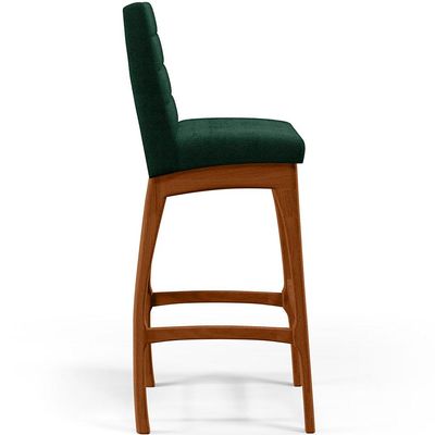 Banqueta Alta Para Cozinha Sala De Jantar Fixa Mila B04 Bouclê Verde - Lyam Decor
