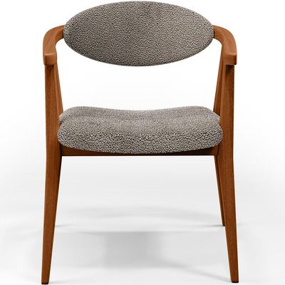 Poltrona Decorativa Para Sala De Estar E Recepção Cecília L02 Bouclê Bege - Lyam Decor