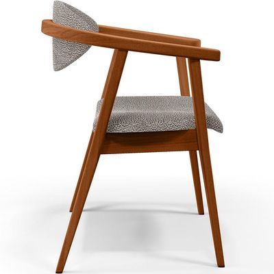Poltrona Decorativa Para Sala De Estar E Recepção Cecília L02 Bouclê Bege - Lyam Decor