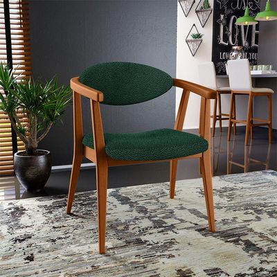 Poltrona Decorativa Para Sala De Estar E Recepção Cecília L02 Bouclê Verde - Lyam Decor