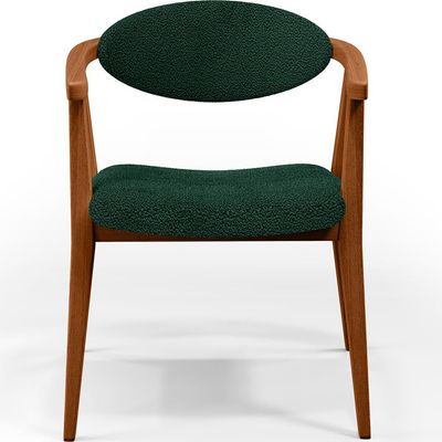 Poltrona Decorativa Para Sala De Estar E Recepção Cecília L02 Bouclê Verde - Lyam Decor