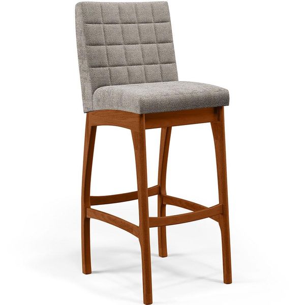 Banqueta Alta Para Cozinha Sala De Jantar Fixa Mila B04 Bouclê Bege - Lyam Decor