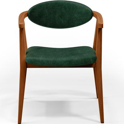 Poltrona Decorativa Para Sala de Estar Cecília B04 Facto Verde Musgo - Lyam Decor