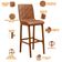 Kit 04 Banquetas Altas Para Cozinha Sala de Jantar Fixa Zoe B04 Couríssimo Camel - Lyam Decor