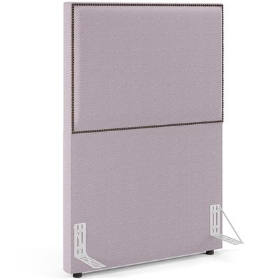 Cabeceira Box Solteiro Com Tachas 100 cm Vicenza L02 Bouclê Rosê - Lyam Decor